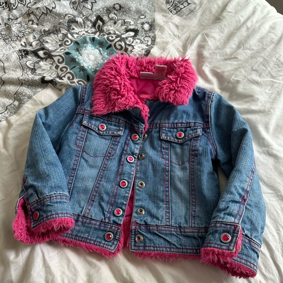 Toddle Jean jacket with hot pink inside - Picture 5 of 6
